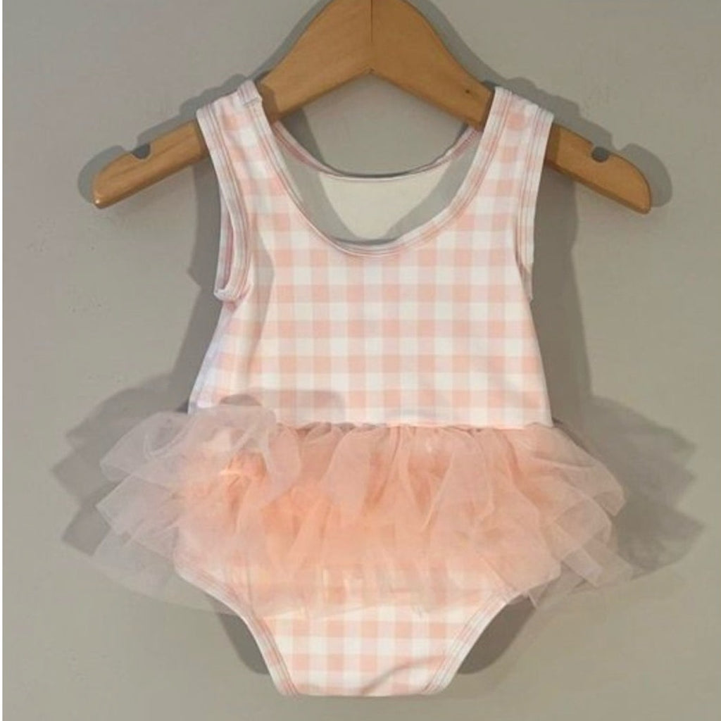 tucker + tate pink gingham swimsuit 6M