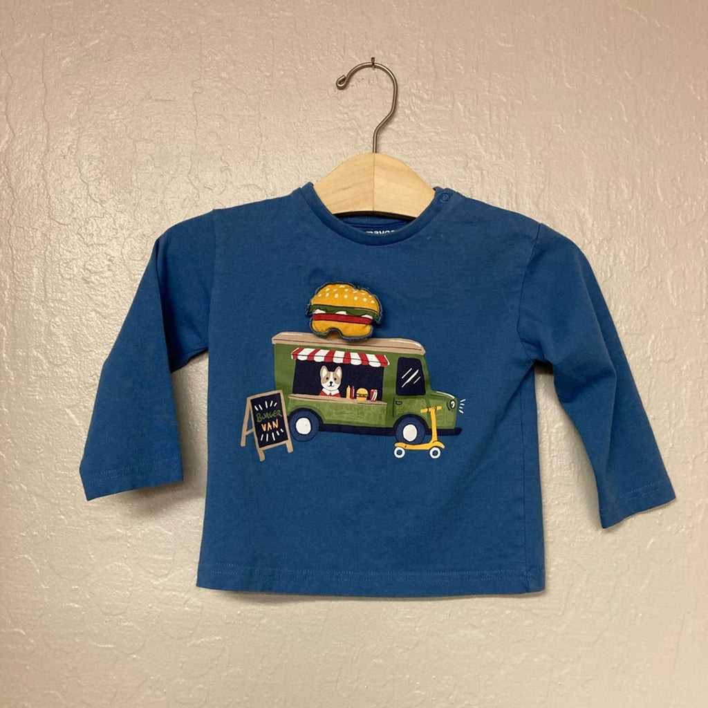 mayoral boys' blue burger tee 18M