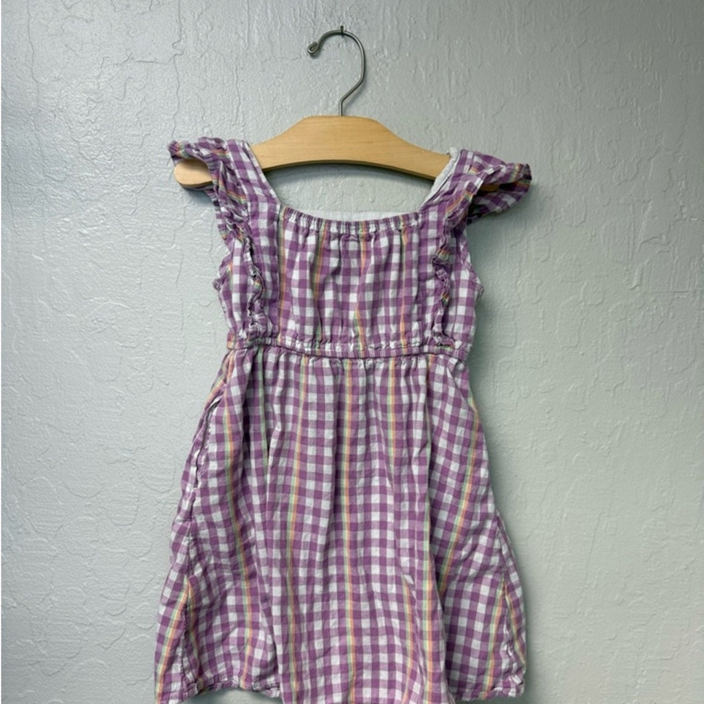 cat & jack purple gingham dress 5Y