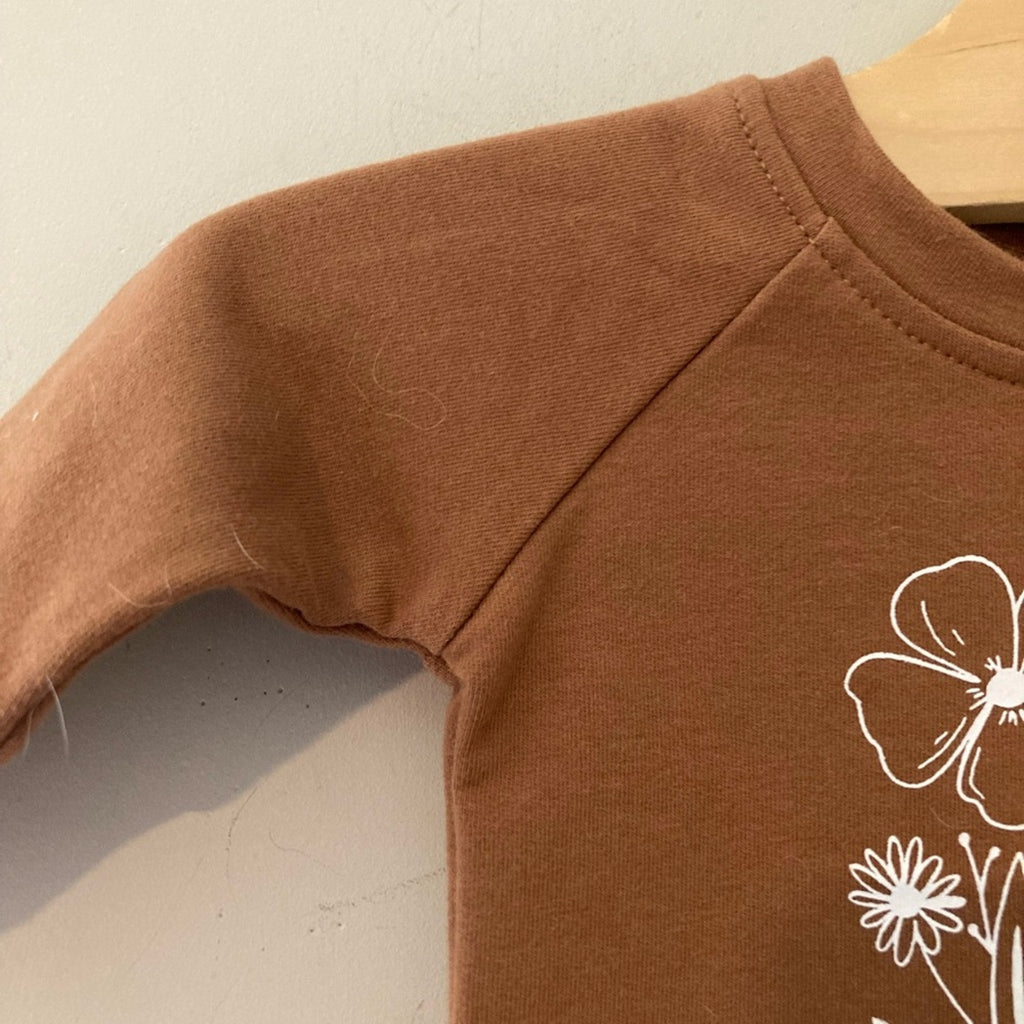 mebie baby graphic floral sweatshirt 3-6M