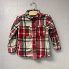 blue rooster boys’ plaid button-down shirt 4Y