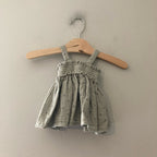 quincy mae green muslin dress 3-6M
