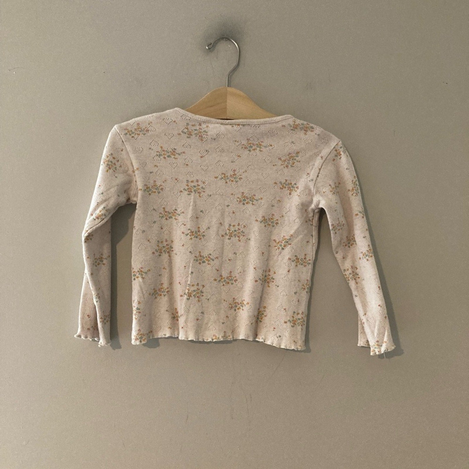 zara girls’ floral pointelle shirt 5Y