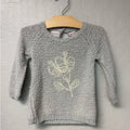 zara girls' gray flower sweater 18-24M