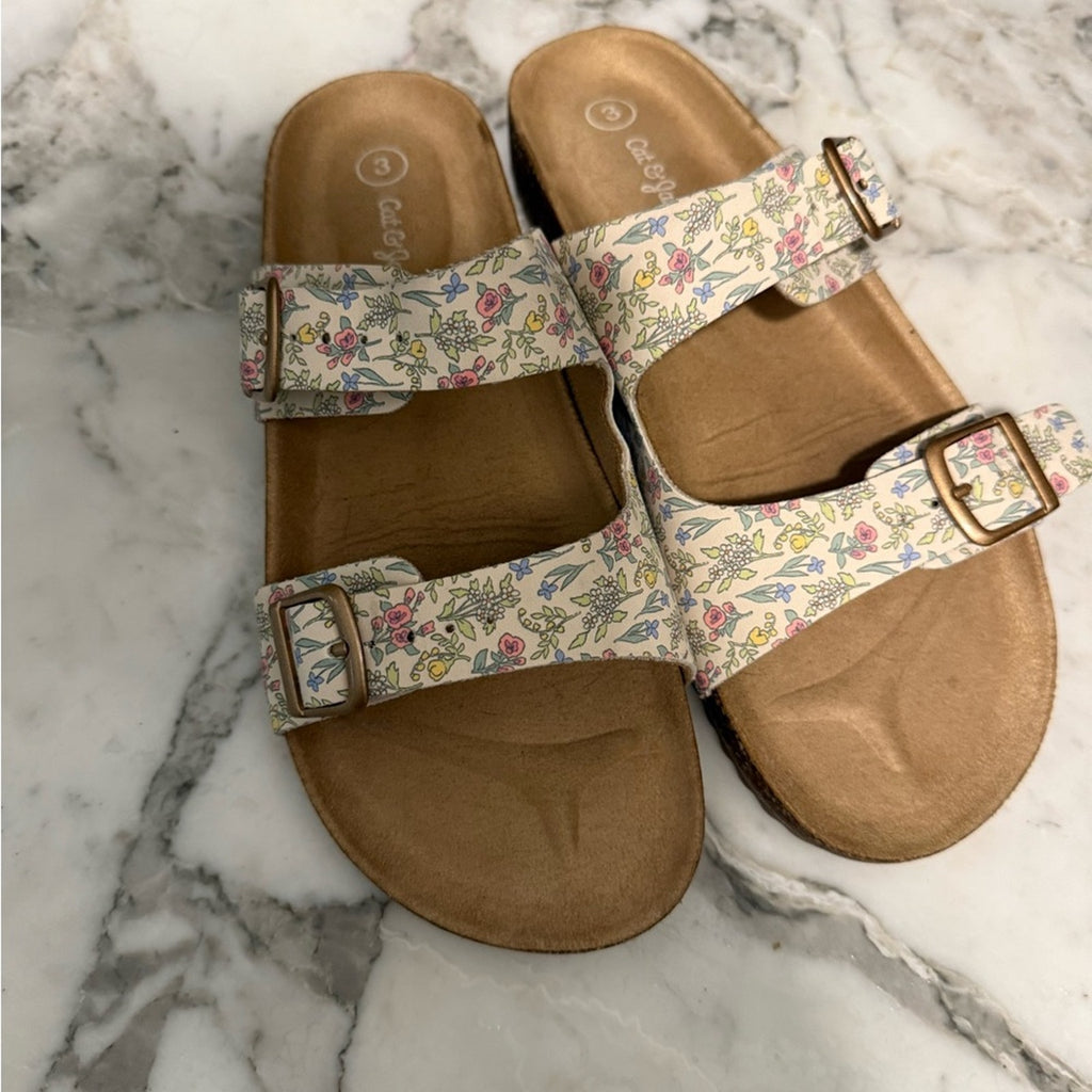 cat & jack floral sandals 3 big kids