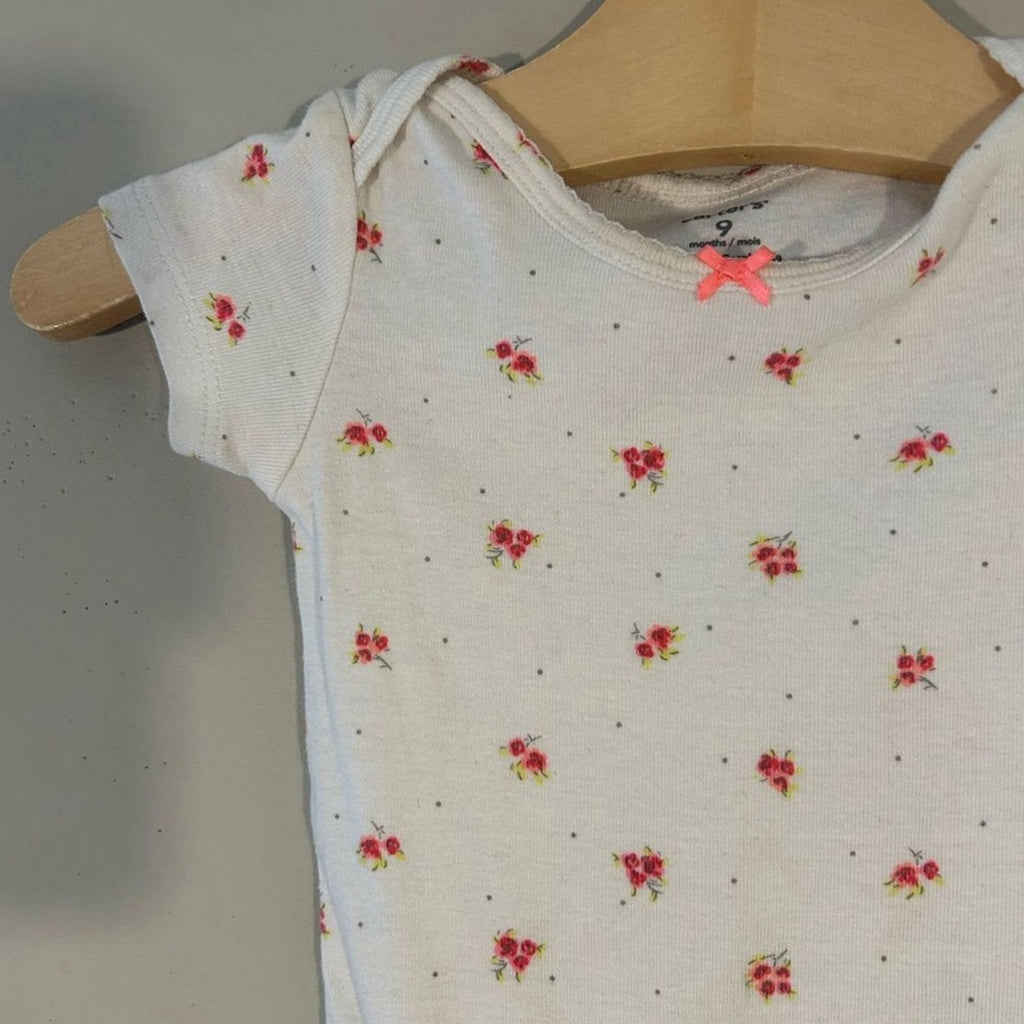 carter’s white floral onesie 9M