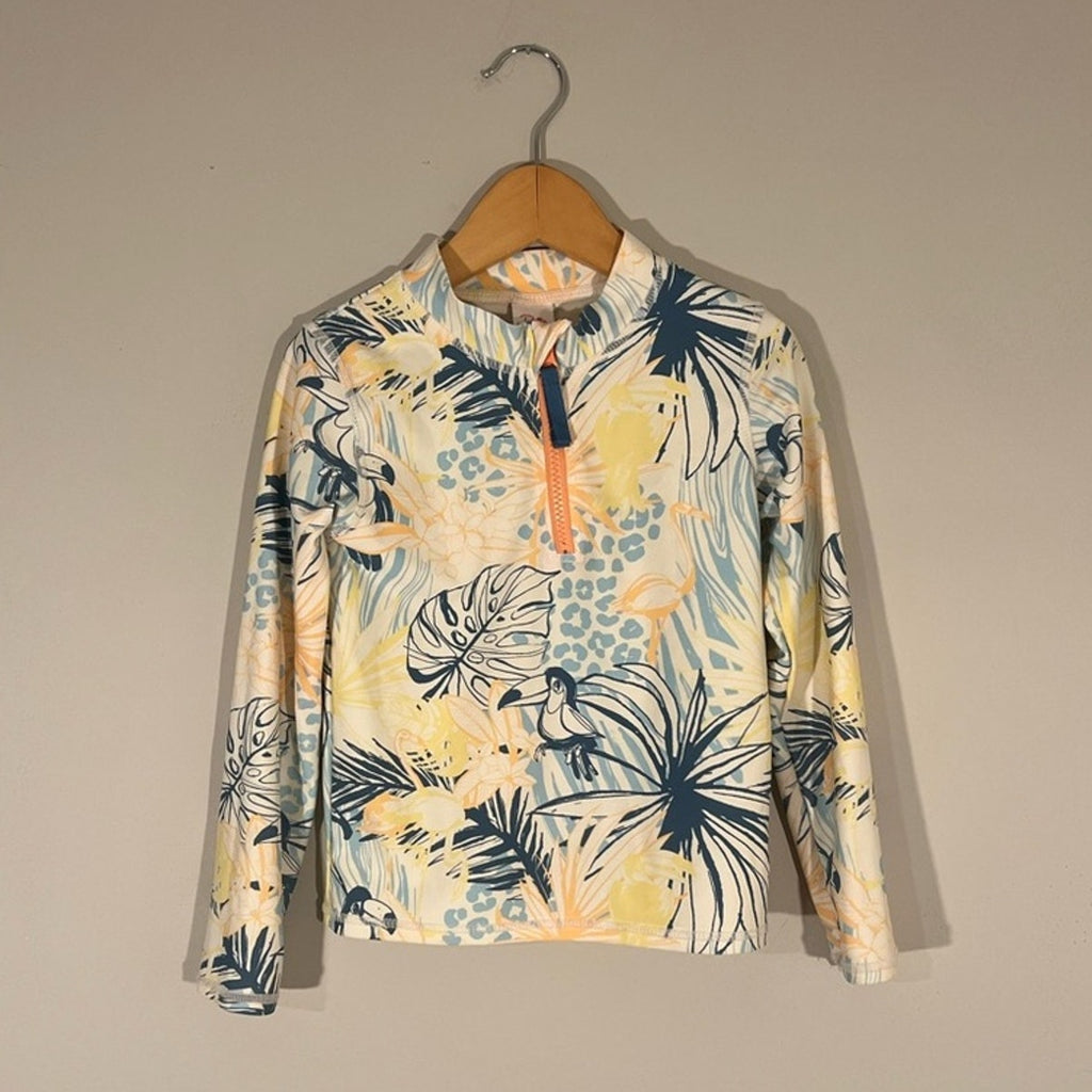 ruffle butts rashguard yellow floral 6Y