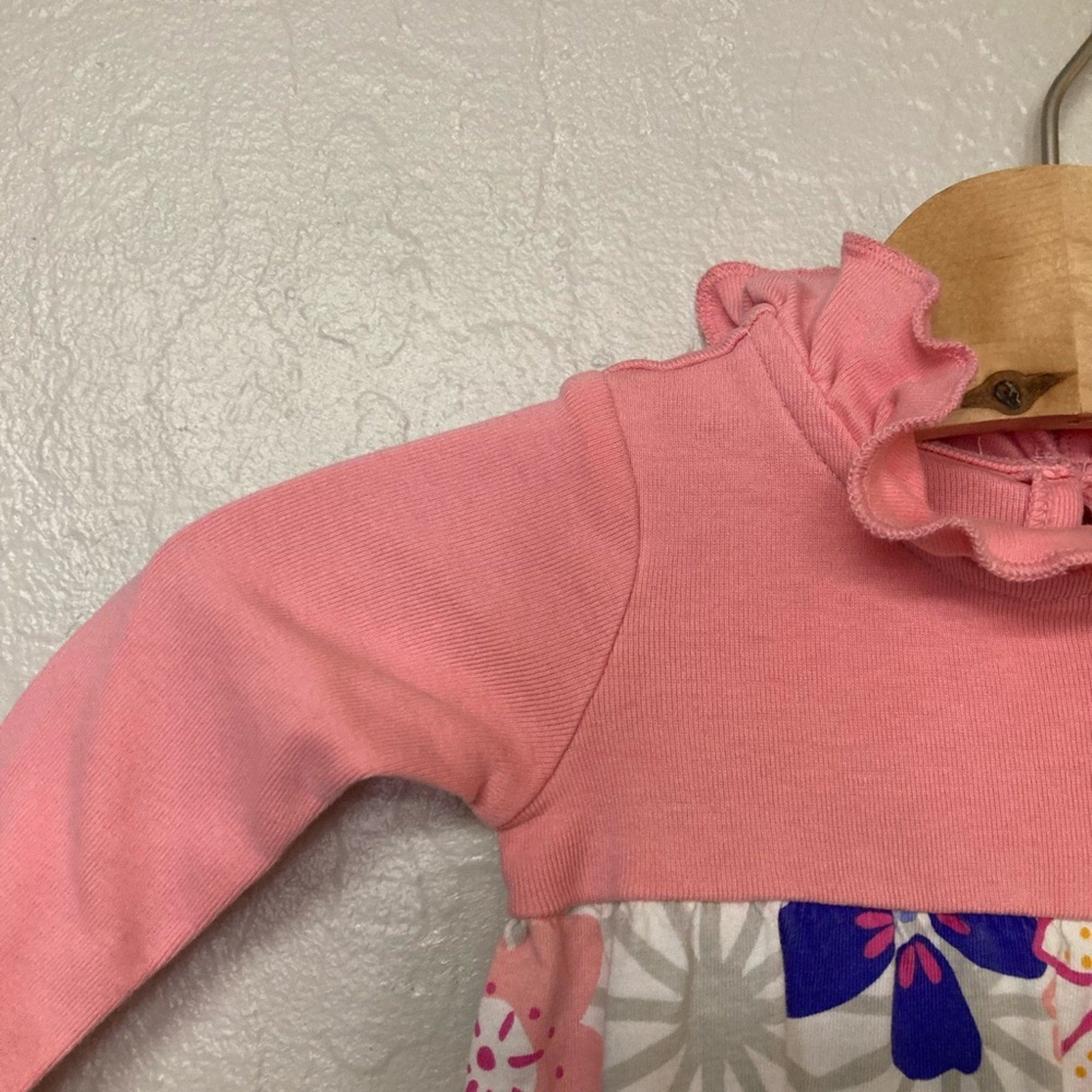 tea collection pink floral romper 3-6M