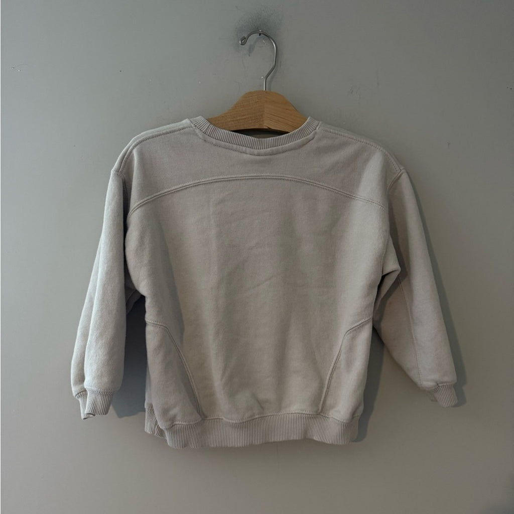 zara neutral beige graphic sweatshirt 5Y