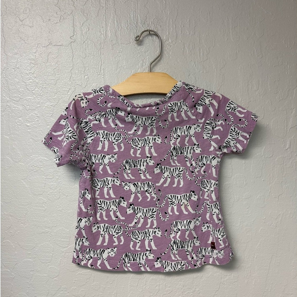 tea collection jaguar print purple tee 4Y