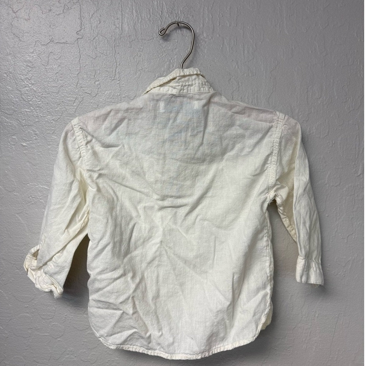 zara boys' linen cotton cream shirt 2-3Y