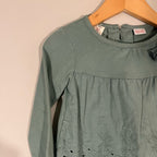 zara girls' green long-sleeve tee with bow 6-9M