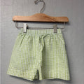 little english green seersucker shorts 3Y