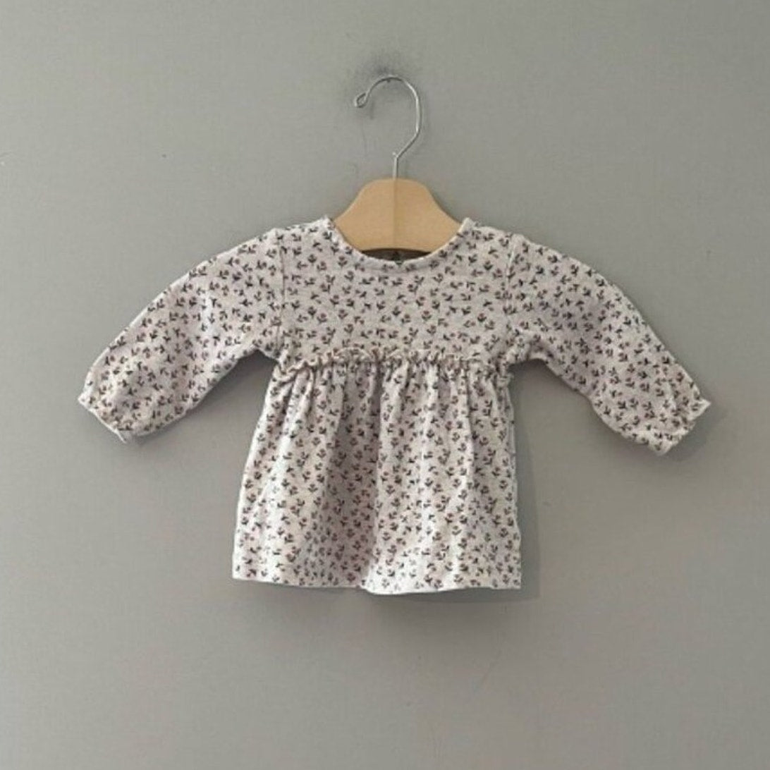 zara girls' blush floral dress 3-6M