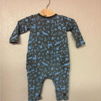 tea collection girls' blue romper 9-12M