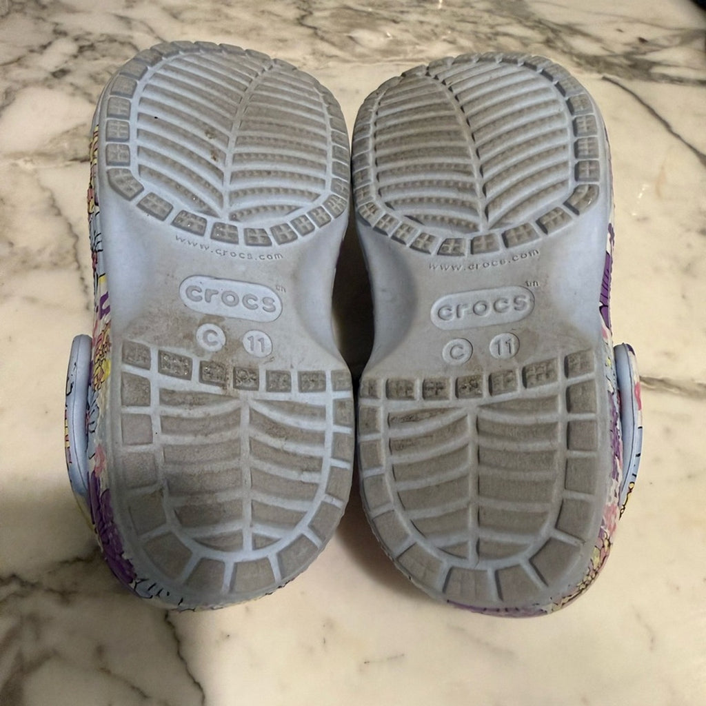 crocs girls' floral shoes 11c