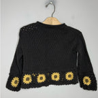 little co. girls' crochet flower sweater top 5Y