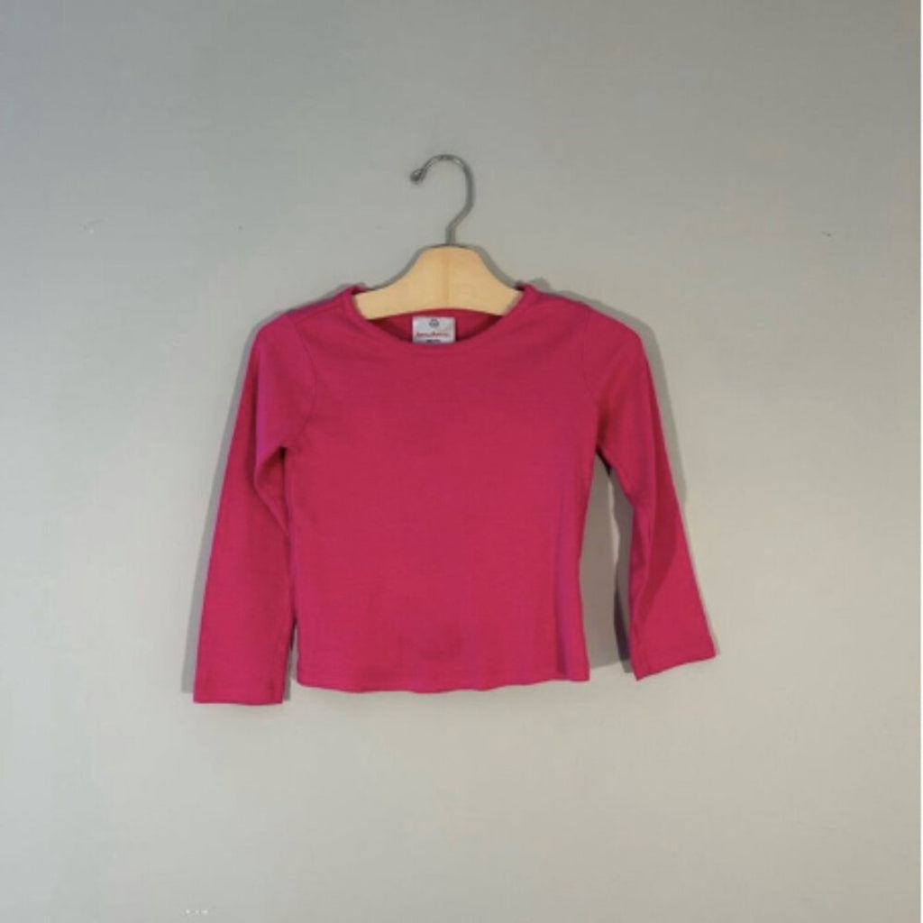 hanna andersson girls' pink long-sleeve tee 5Y