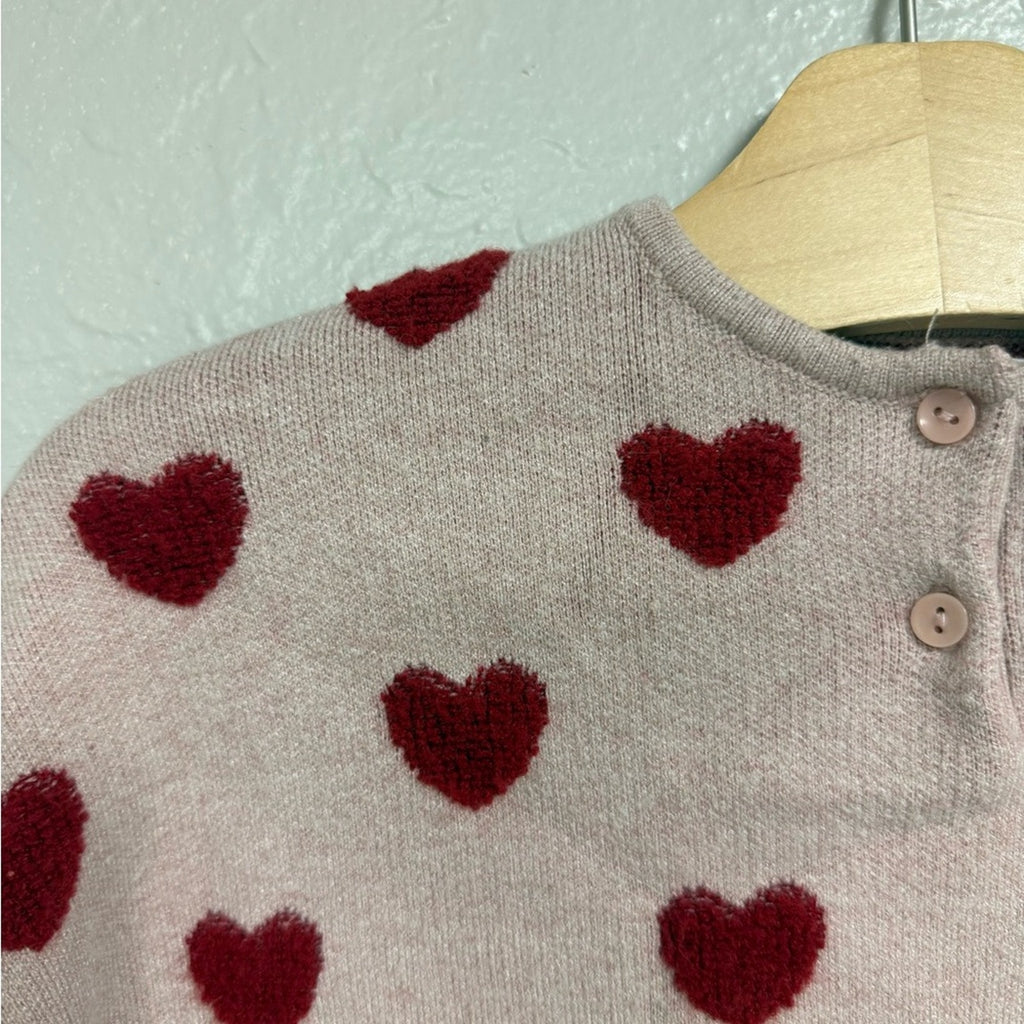 zara red hearts poncho 3-4Y‎