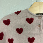 zara red hearts poncho 3-4Y‎