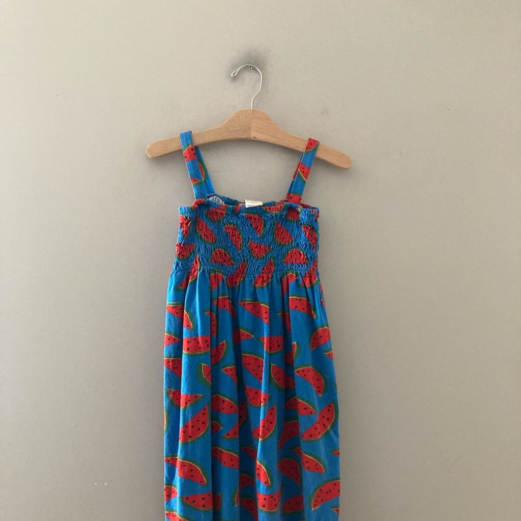 hanna andersson blue watermelon dress 8Y