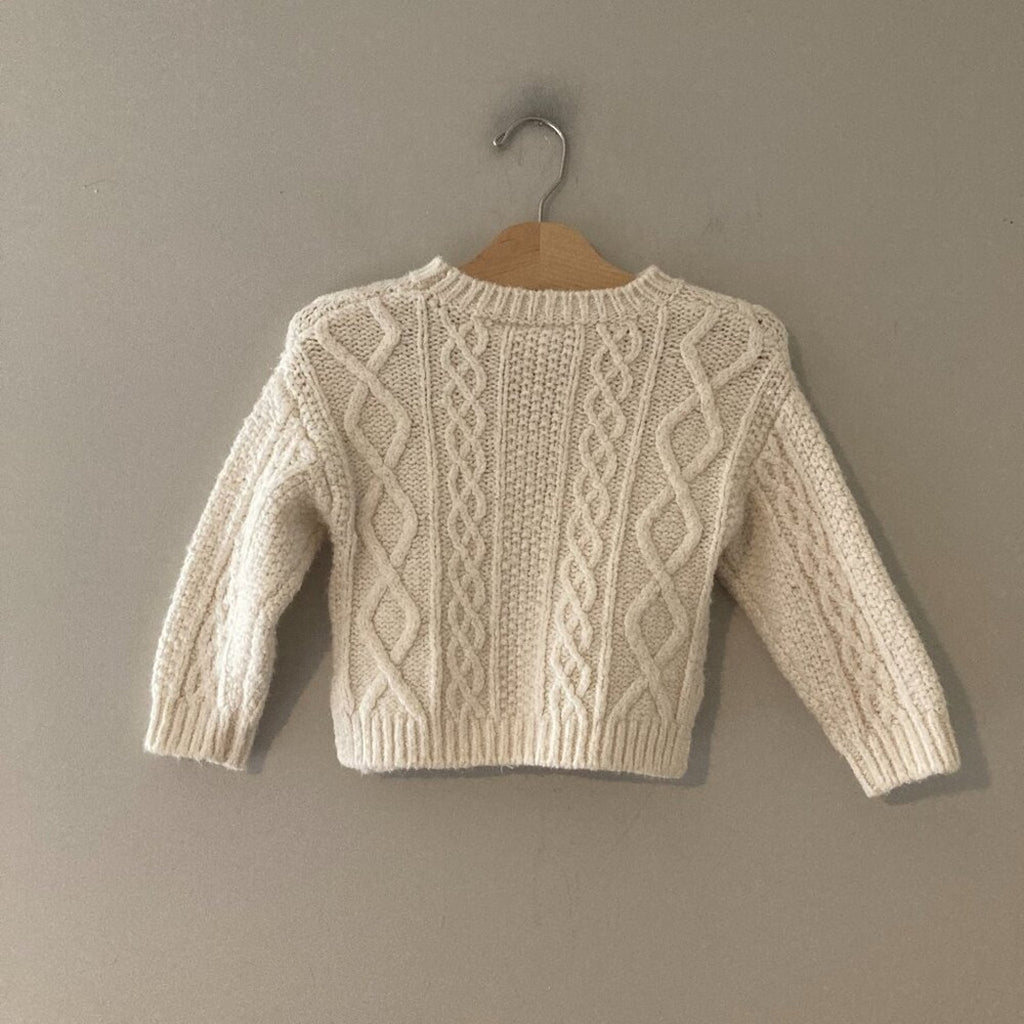 zara cream knit sweater 12-18M