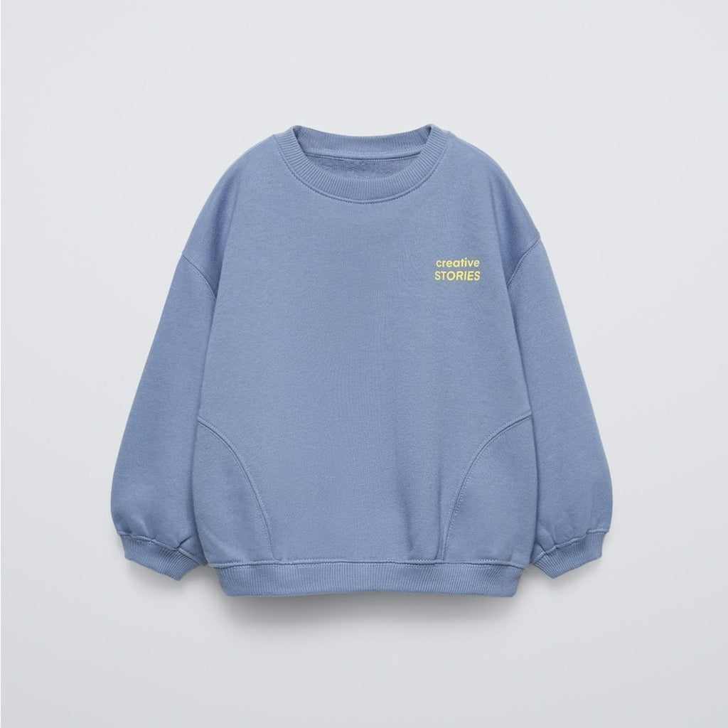 zara neutral beige graphic sweatshirt 5Y