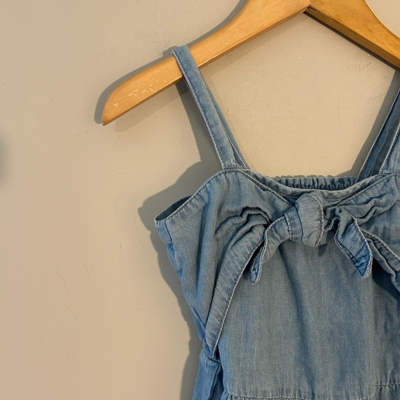 cotton on kids denim romper with bow 6Y