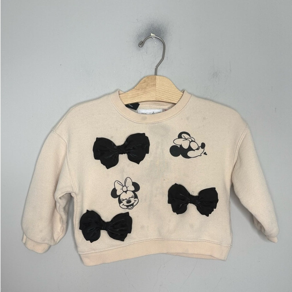 zara disney minnie mouse crewneck sweatshirt 3Y 4Y
