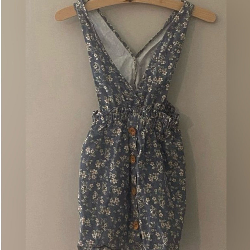 zara blue dress pinafore 4-5Y
