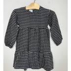 zara blue black checkered plaid dress 12-18M