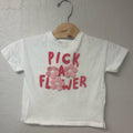 zara girls' white tee crochet flowers 2Y