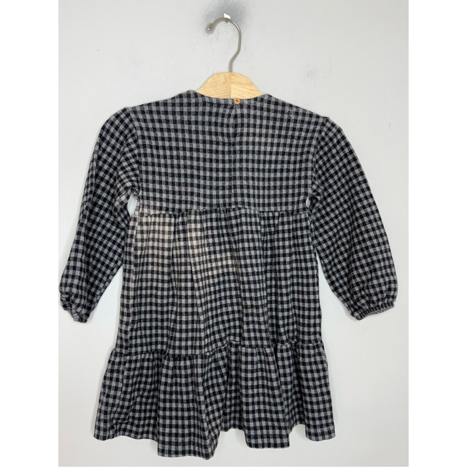 zara blue black checkered plaid dress 12-18M