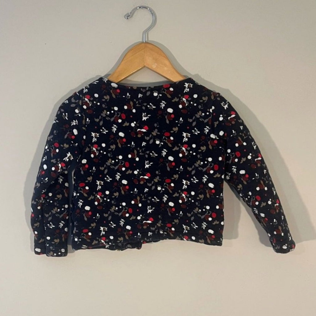 petit bateau blue floral quilted jacket 5Y
