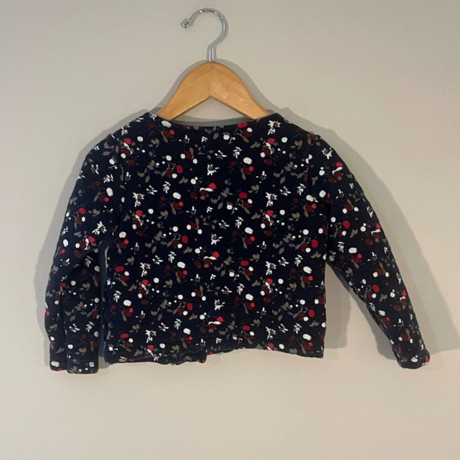 petit bateau blue floral quilted jacket 5Y