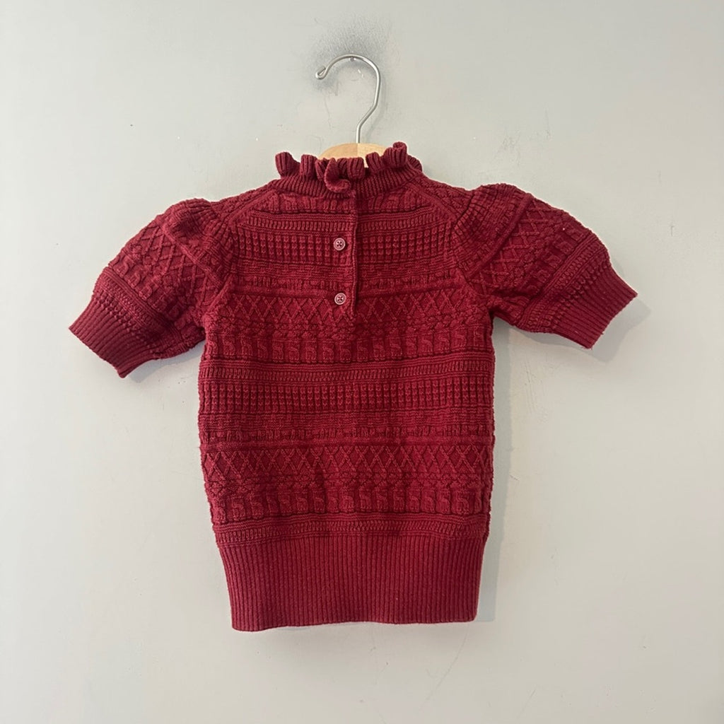 janie and jack girls' maroon knit sweater 2T
