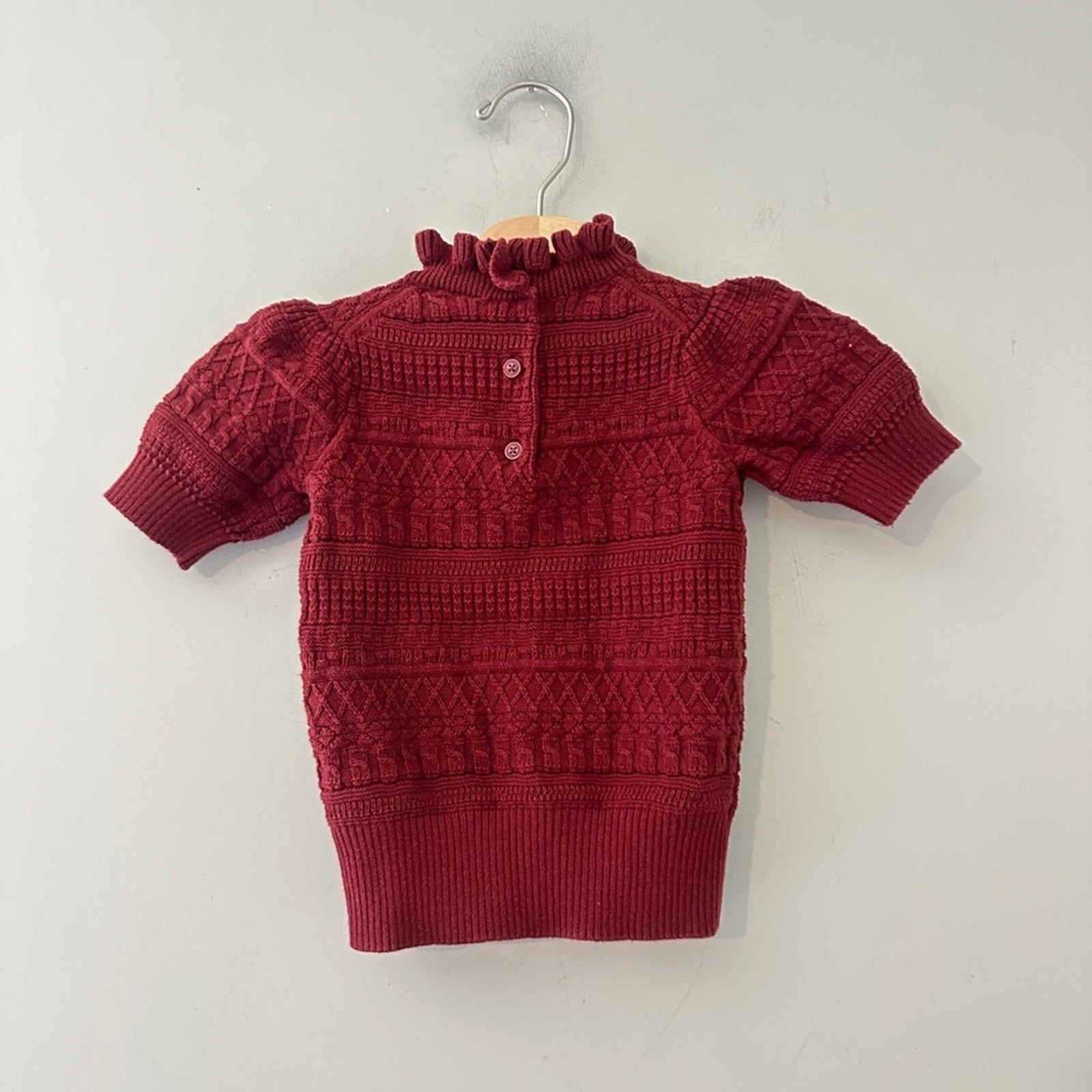janie and jack girls' maroon knit sweater 2T