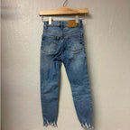 zara girls’ jeans uneven hem 6Y