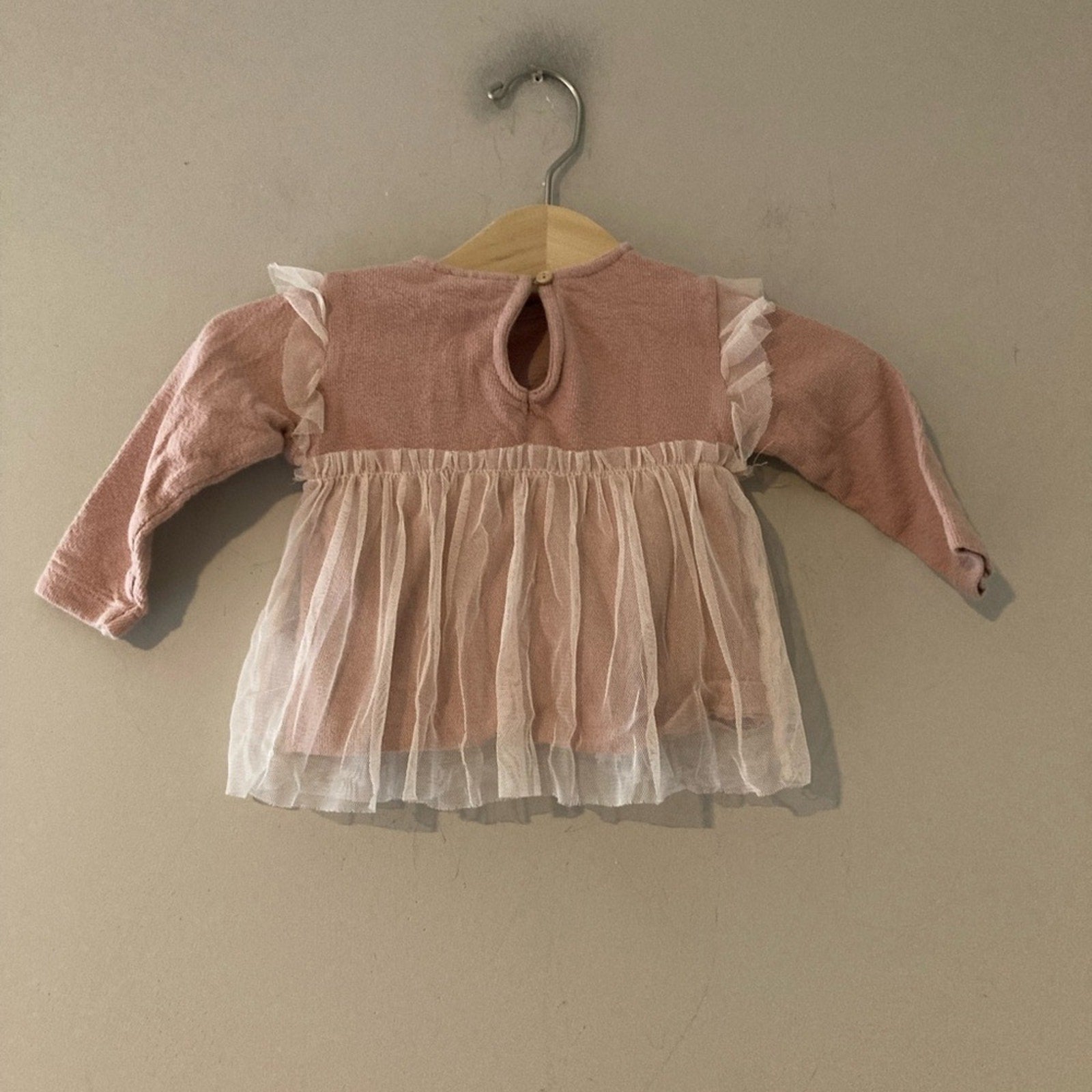 zara pink tulle top 3-6M