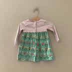 mini boden floral long sleeve dress stripes 12-18M