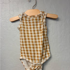 spearmintLOVE gold gingham bamboo onesie 3-6M
