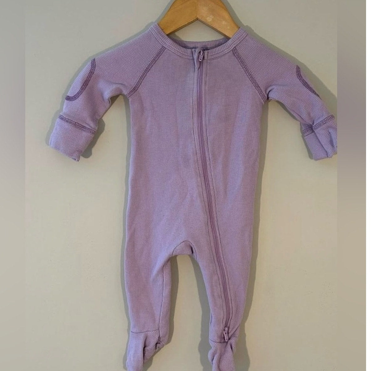 cotton on girls' purple waffle footie