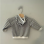 zara black white striped sweater 9-12M