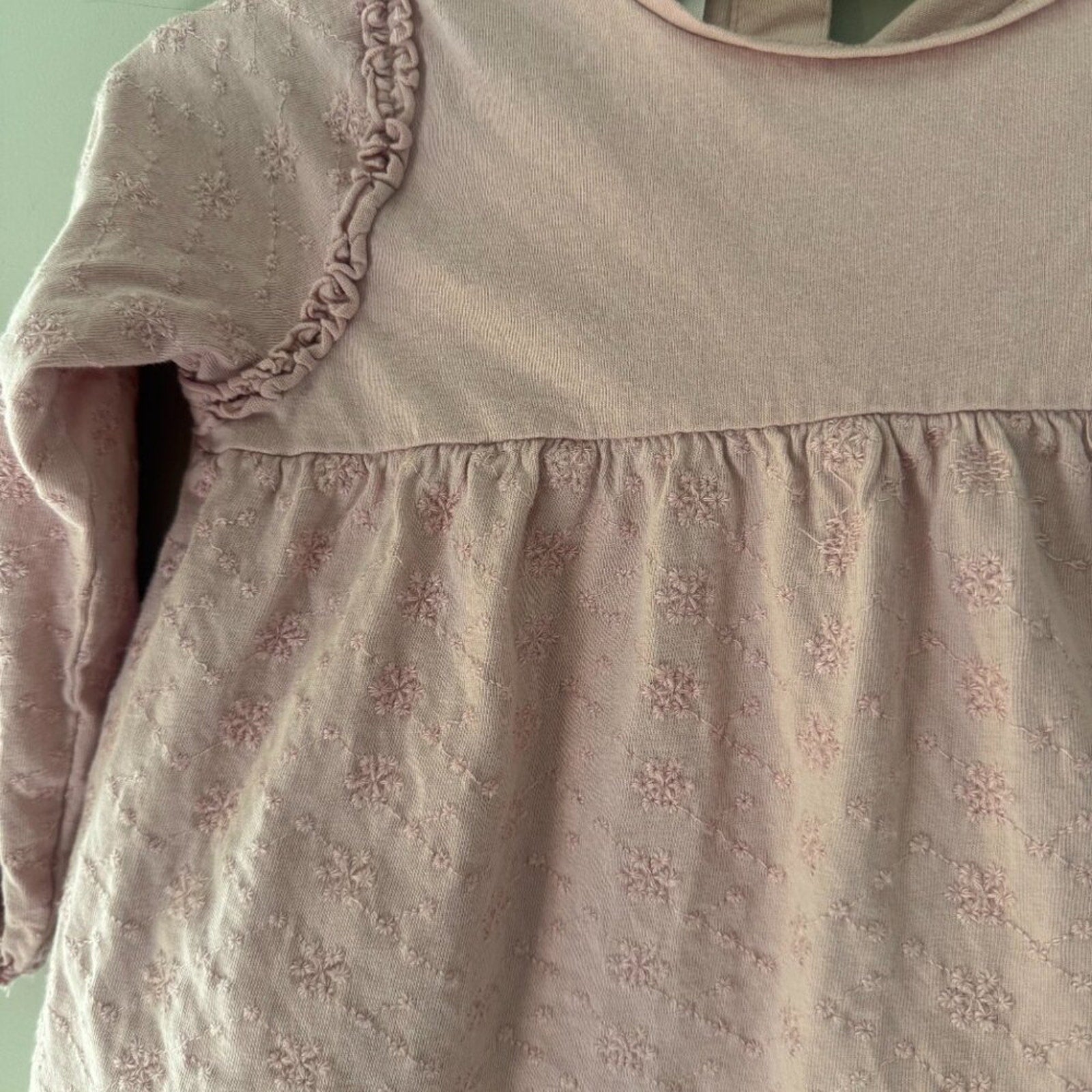 zara dainty floral pink peplum top 2-3Y
