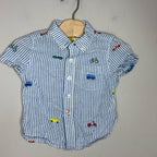mini boden boys linen button down shirt top 2-3Y