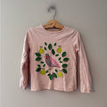 mini boden long-sleeve pink tee 7-8Y