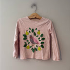 mini boden long-sleeve pink tee 7-8Y