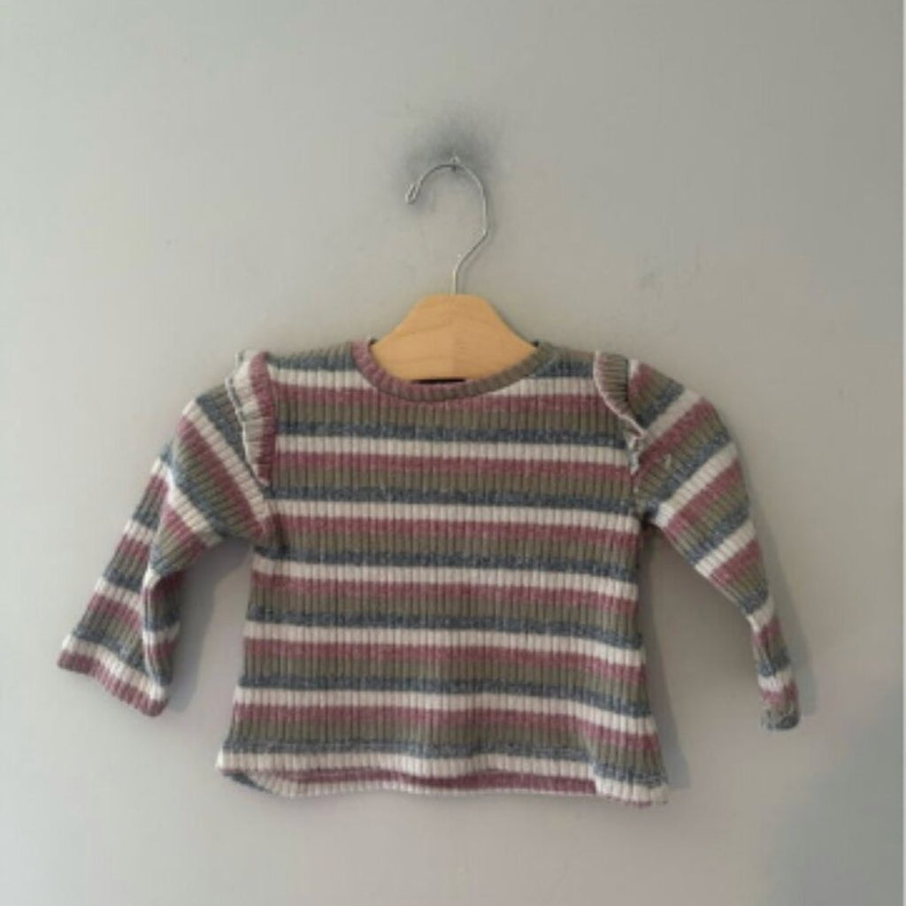 zara girls' retro stripe shirt 12-18M