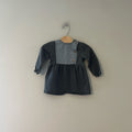 zara washed black denim stripe‎ dress 12-18M