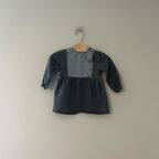 zara washed black denim stripe‎ dress 12-18M